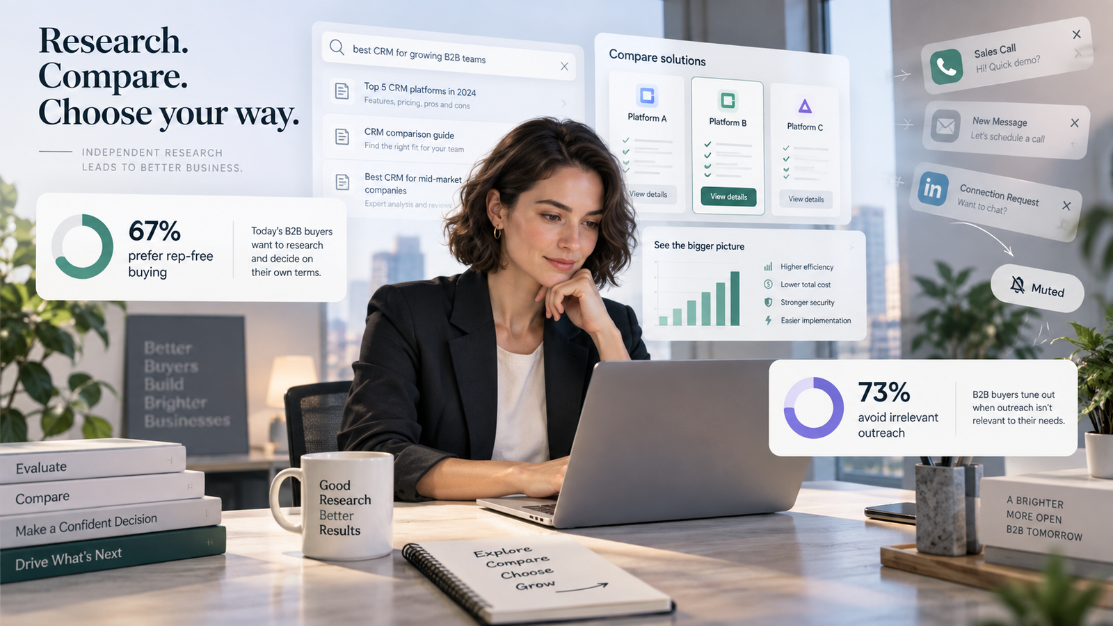 B2B buyer comparing software options and choosing when to engage with sales